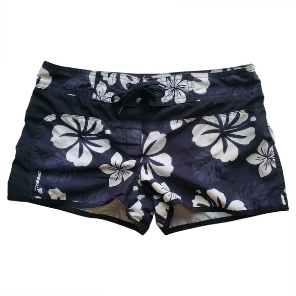 NWT Tribord Black & White Floral Hawaiian Print Board Shorts Surfing Size 24/25 - Picture 5 of 16